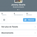 Searle’s twitter account a mystery