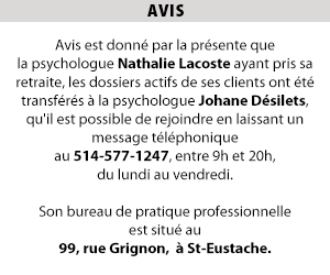 Nathalie Lacoste Psychologue